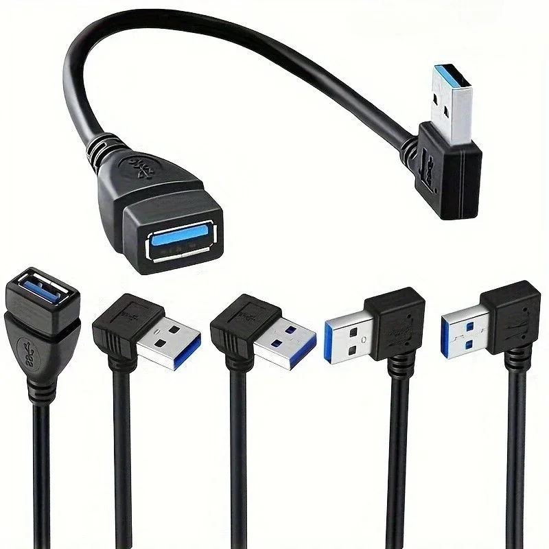 Tech Accessories For Laptop - Rechtwinkliges USB 3.0-Verlängerungskabel für Hochgeschwindigkeitsdaten und