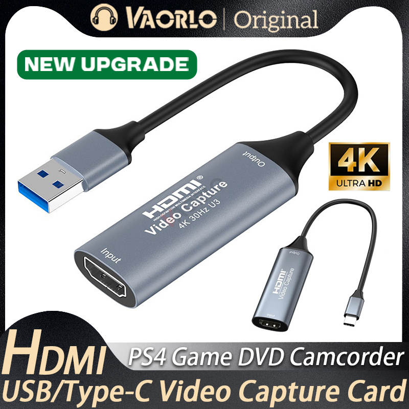 Usb C To Hdmi - 4K USB3.0/Typ-C Videoaufnahmekarte HDMI-kompatibler Grabber-Recorder für