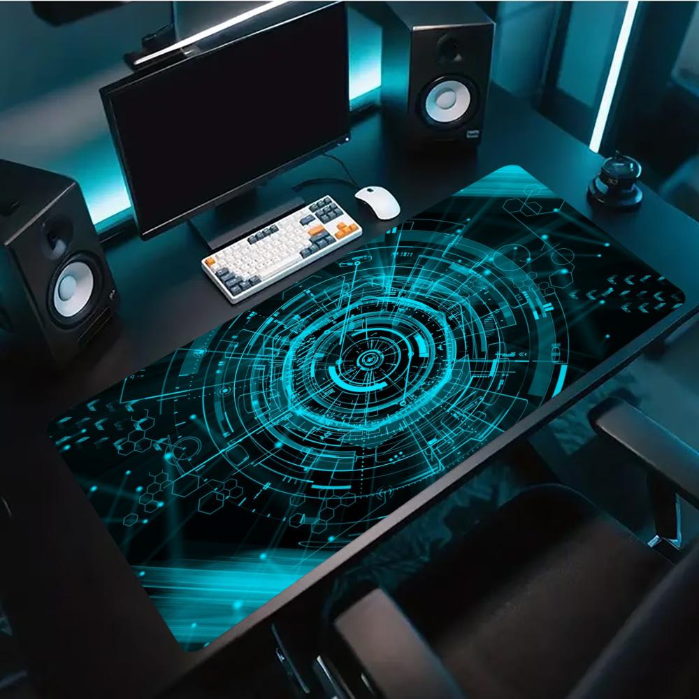 Tech Accessories For Laptop - Blue Tech Circuit Cyber Pattern großes