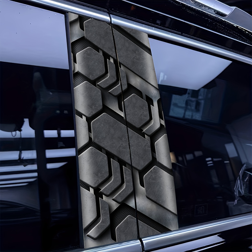 Tech Accessories For Laptop - 2-teiliger Autoaufkleber mit technischem Metallmuster: kratzfest