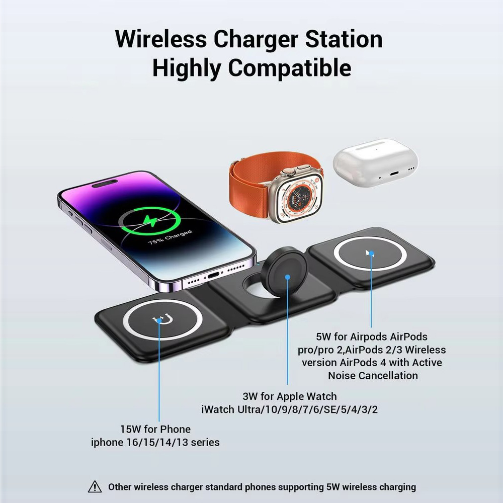 3-in-1 magnetisches faltbares  – Wireless Charger 3 In 1 Bewertung und Preis