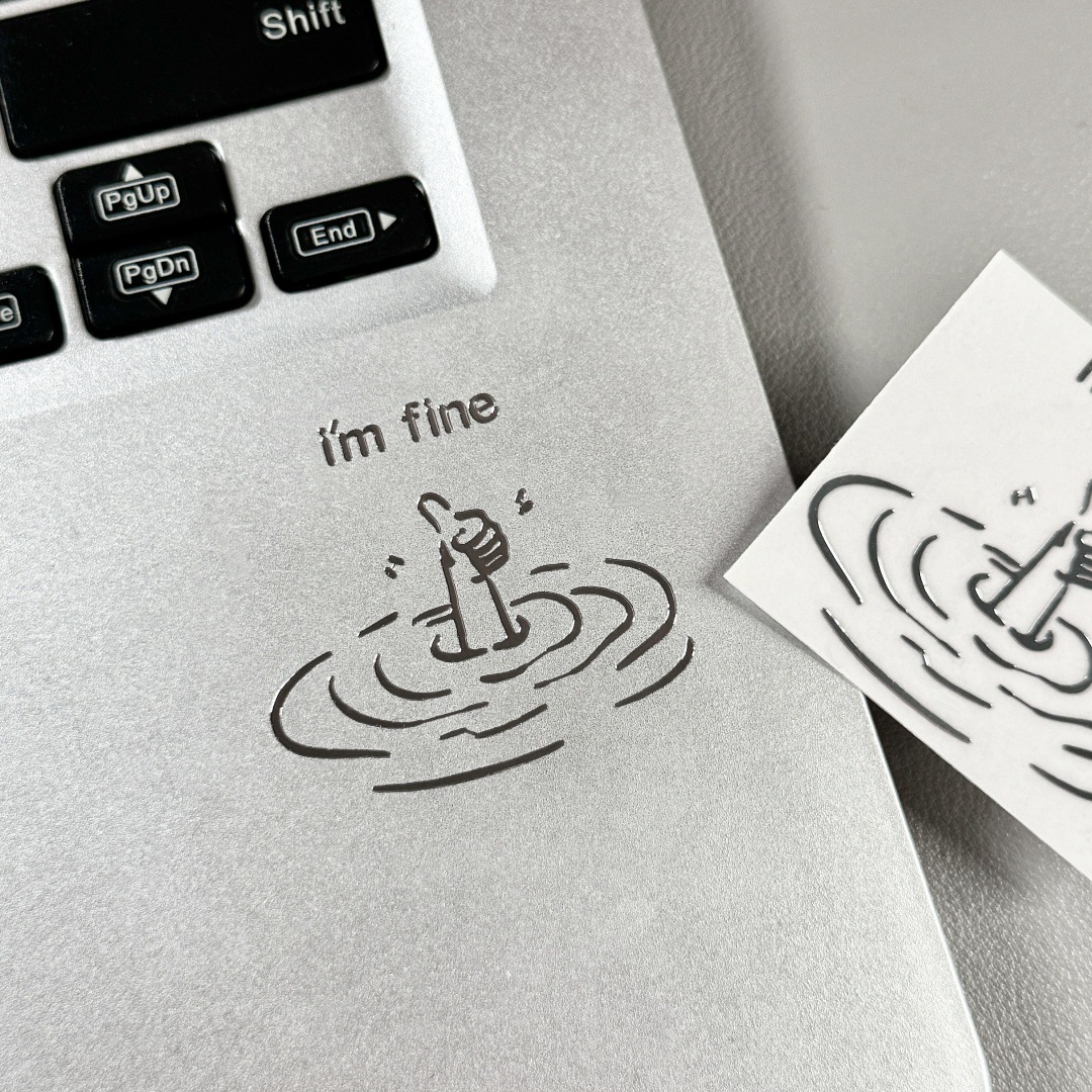 5/10 Stück „I'M Fine“-Aufklebe – Tech Accessories For Laptop Bewertung und Preis